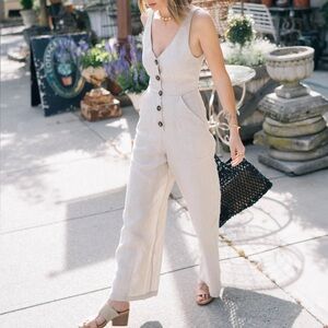 Reformation Vera Linen Jumpsuit